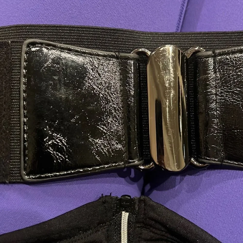 Kohls NWT wide Black stretch belt, elastic waist hook strap size M/L